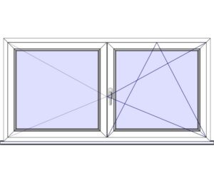Dreh-Links-Fenster + Dreh-Kipp-Fenster-Rechts (DL+DKR-Stulp)