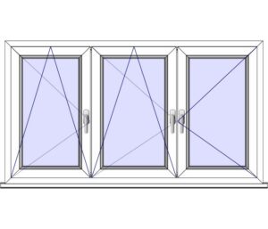 Dreh-Kipp-Fenster-Links + Dreh-Kipp-Fenster-Links + Dreh-Fenster-Rechts (DKL+DKL+DR-Stulp)