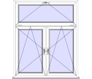 Dreh-Kipp-Fenster-Links + Dreh-Kipp-Fenster-Rechts Mittelpfosten + Oberlicht Kippfenster (DLK+DKR Oberlicht Kippfenster)