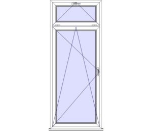 Balkontür- Dreh-Kipp Links + Oberlicht Kippfenster (B-DKL + Oberlicht Kippfenster)