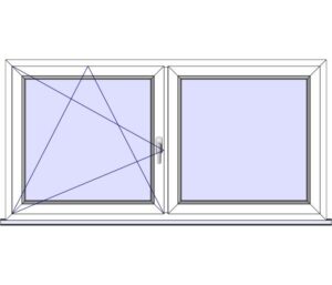 Dreh-Kipp-Fenster-Links + FIX im Flügelrahmen (DKL+ FIX-Flügel)
