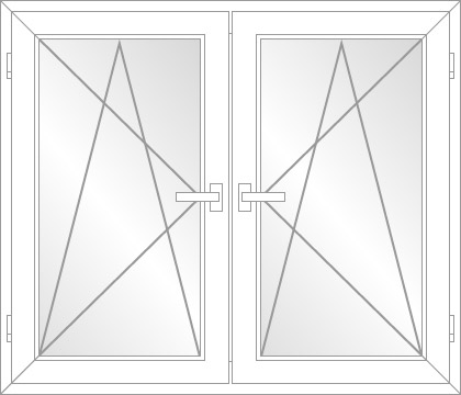 Balkontür Dreh-Kipp-Links (DKL) / Dreh-Kipp-Rechts (DKR) PVC Schwelle