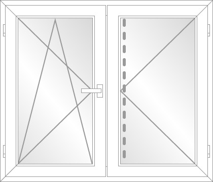 Balkontür Dreh-Kipp-Links / Dreh-Rechts (Stulp) ALU Schwelle